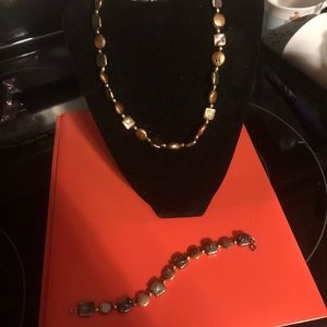 Dyed Pearl Necklace and Bracelet - 441 $50 or $45 w/offer